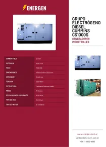 Grupo Electrógeno Diesel Cummins CS1000S - Folleto