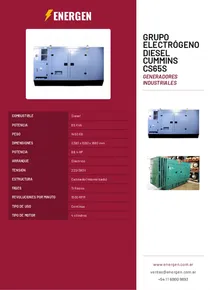 Grupo Electrógeno Diesel Cummins CS65S - Folleto