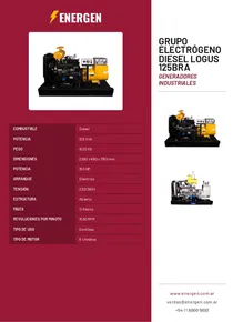 Grupo Electrógeno Diesel Logus 125BRa - Folleto