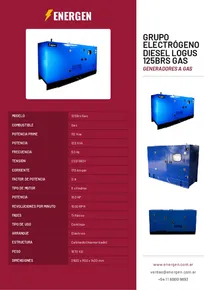 Grupo Electrógeno Diesel Logus 125BRs Gas - Folleto