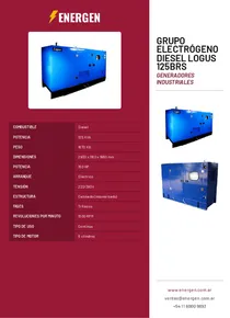 Grupo Electrógeno Diesel Logus 125BRs - Folleto