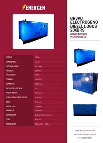 Grupo Electrógeno Diesel Logus 200BRs - Folleto