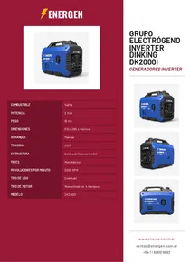 Grupo Electrógeno Inverter Dinking DK2000I - Folleto