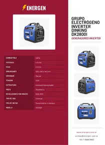 Grupo Electrógeno Inverter Dinking DK2800I - Folleto