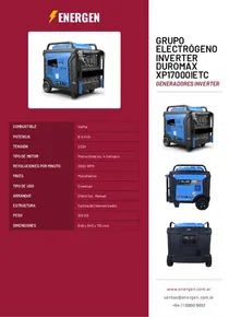 Grupo Electrógeno Inverter DuroMax XP17000iETC - Folleto