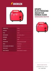 Grupo Electrógeno Inverter Honda EU20I - Folleto