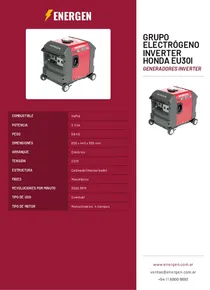 Grupo Electrógeno Inverter Honda EU30I - Folleto