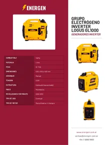 Grupo Electrógeno Inverter Logus GL1000 - Folleto