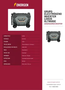 Grupo Electrógeno Inverter Logus GLT9500E - Folleto