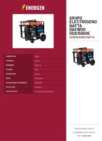 Grupo Electrógeno Nafta Daewoo GDA15000E - Folleto