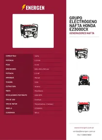 Grupo Electrógeno Nafta Honda EZ3000CX - Folleto