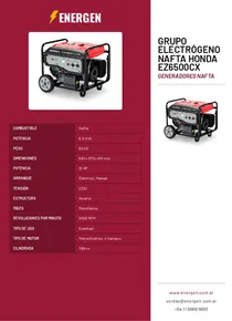 Grupo Electrógeno Nafta Honda EZ6500CX - Folleto