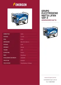 Grupo Electrógeno Nafta Lifan 4GF-3 - Folleto