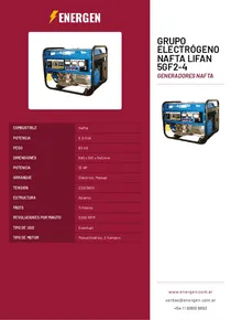 Grupo Electrógeno Nafta Lifan 5GF2-4 - Folleto