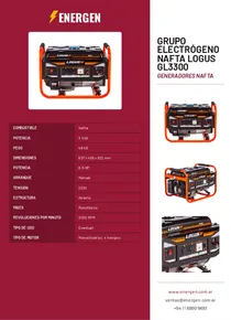 Grupo Electrógeno Nafta Logus GL3300 - Folleto