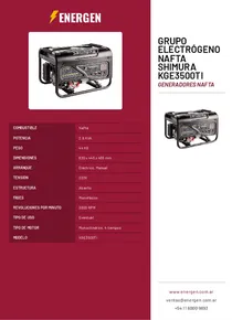 Grupo Electrógeno Nafta Shimura KGE3500TI - Folleto