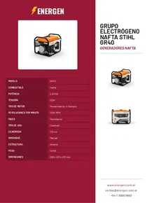 Grupo Electrógeno Nafta Stihl GR40 - Folleto