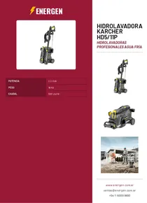 Hidrolavadora Karcher HD5/11P - Folleto