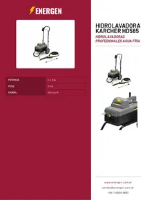 Hidrolavadora Karcher HD585 - Folleto