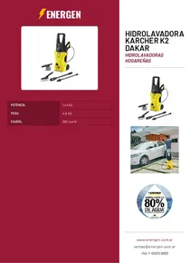 Hidrolavadora Karcher K2 Dakar - Folleto