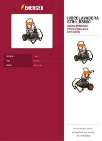 Hidrolavadora Stihl RB600 - Folleto