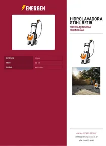 Hidrolavadora Stihl RE119 - Folleto