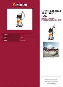 Hidrolavadora Stihl RE272 Plus - Folleto