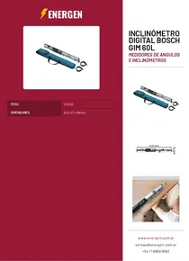 Inclinómetro Digital Bosch GIM 60L - Folleto