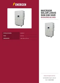 Inversor Solar Logus SUN 20K SG01 - Folleto