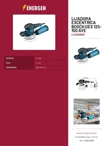 Lijadora Excéntrica Bosch GEX 125-150 AVE - Folleto