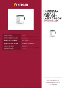 Limpiadora Láser de Mano Oree Laser OR-LC-C - Folleto