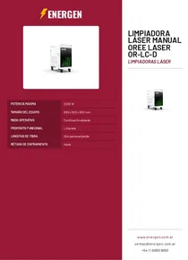 Limpiadora Láser Manual Oree Laser OR-LC-D - Folleto