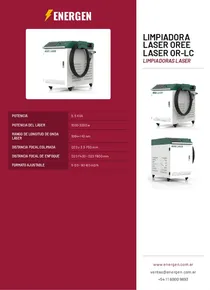 Limpiadora Laser Oree Laser OR-LC - Folleto