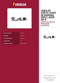 Línea de Corte Láser de Bobinas Oree Laser OR-R - Folleto