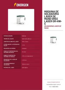Máquina de soldadura láser de mano Oree Laser OR-HW-C - Folleto