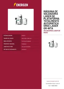 Máquina de soldadura láser de plataforma totalmente automática Oree Laser OR-WTA - Folleto