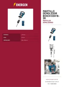 Martillo Demoledor Bosch GSH 16-28 - Folleto