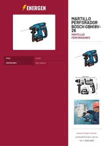 Martillo Perforador Bosch GBH18V-26 - Folleto