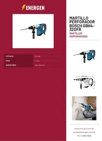 Martillo Perforador Bosch GBH4-32DFR - Folleto