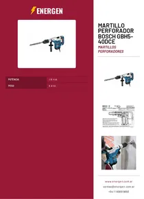 Martillo Perforador Bosch GBH5-40DCE - Folleto