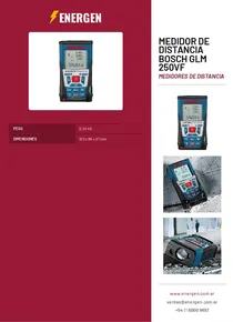 Medidor de Distancia Bosch GLM 250VF - Folleto