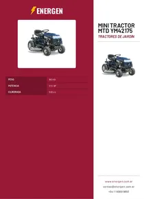 Mini Tractor MTD YM42175 - Folleto