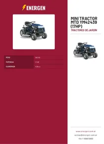 Mini Tractor MTD YM42439 (17HP) - Folleto