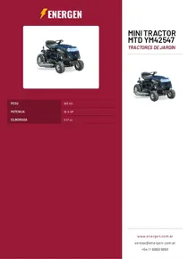 Mini Tractor MTD YM42547 - Folleto