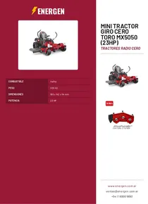 Mini Tractor Giro Cero Toro MX5050 (23HP) - Folleto