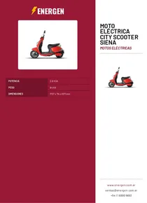 Moto Eléctrica City Scooter Siena - Folleto