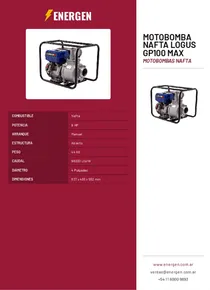 Motobomba Nafta Logus GP100 Max - Folleto