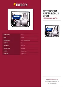 Motobomba Nafta Logus GP80 - Folleto