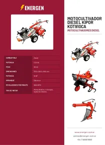 Motocultivador Diesel Kipor KDT910CA - Folleto