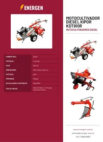 Motocultivador Diesel Kipor KDT910R - Folleto